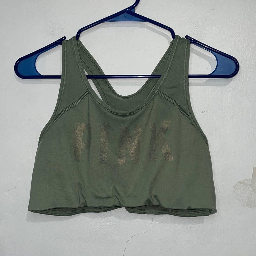 Size L Women’s PINK Victoria’s Secret Green Sports Bra
